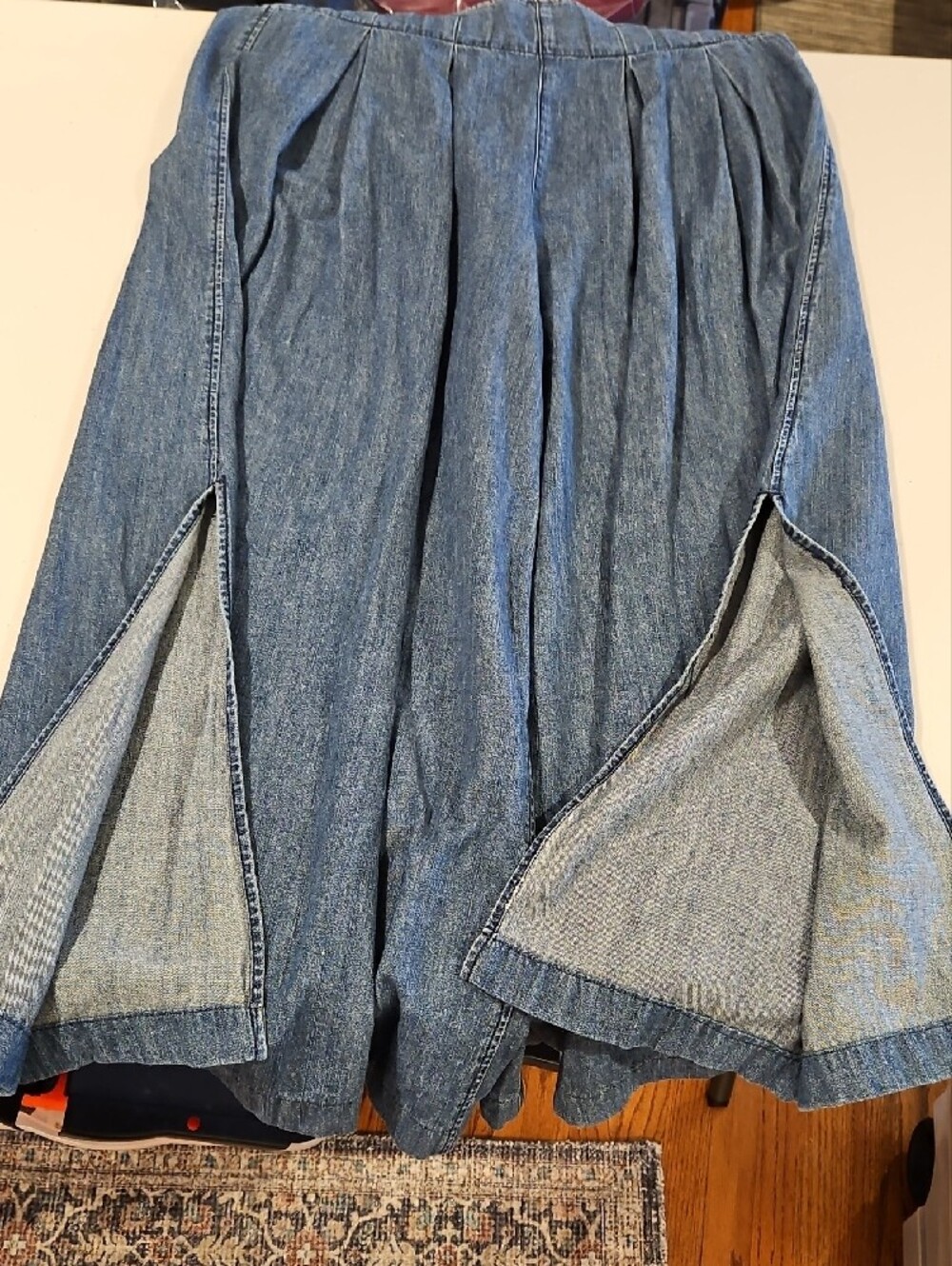 Free People Wide-Leg Soft Chambray Jeans - Dark Blue 0103 - Picture 13 of 16